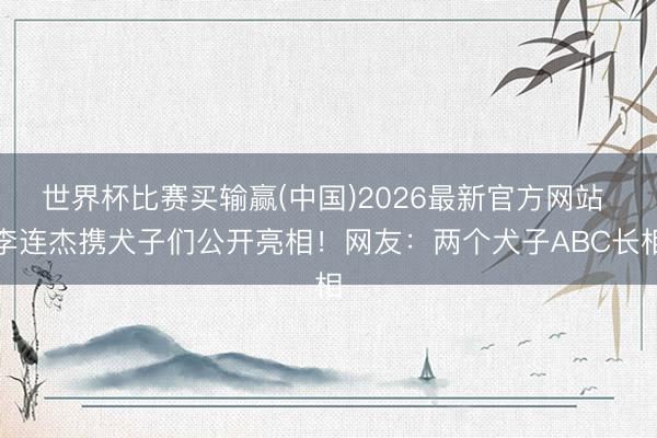 世界杯比赛买输赢(中国)2026最新官方网站 李连杰携犬子们公开亮相!网友:两个犬子ABC长相