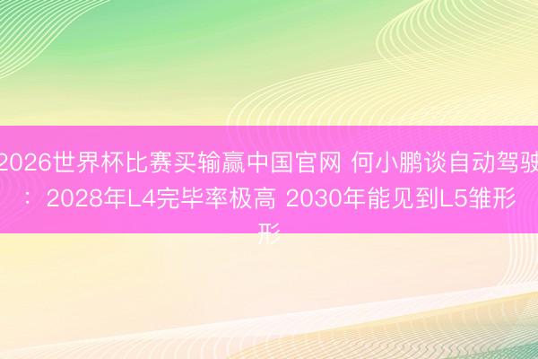 2026世界杯比赛买输赢中国官网 何小鹏谈自动驾驶：2028年L4完毕率极高 2030年能见到L5雏形