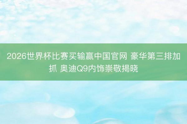 2026世界杯比赛买输赢中国官网 豪华第三排加抓 奥迪Q9内饰崇敬揭晓