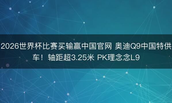 2026世界杯比赛买输赢中国官网 奥迪Q9中国特供车！轴距超3.25米 PK理念念L9