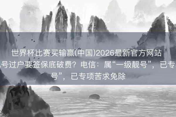 世界杯比赛买输赢(中国)2026最新官方网站 十年老手机号过户要签保底破费？电信：属“一级靓号”，已专项苦求免除