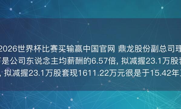 2026世界杯比赛买输赢中国官网 鼎龙股份副总司理肖桂林年薪104.5万是公司东说念主均薪酬的6.57倍， 拟减握23.1万股套现1611.22万元很是于15.42年工资