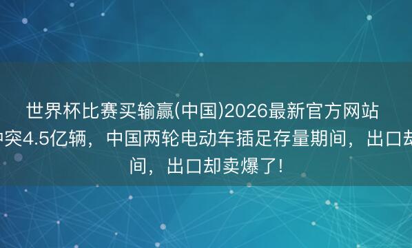 世界杯比赛买输赢(中国)2026最新官方网站 保有量冲突4.5亿辆,中国两轮电动车插足存量期间,出口却卖爆了!