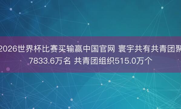 2026世界杯比赛买输赢中国官网 寰宇共有共青团聚7833.6万名 共青团组织515.0万个